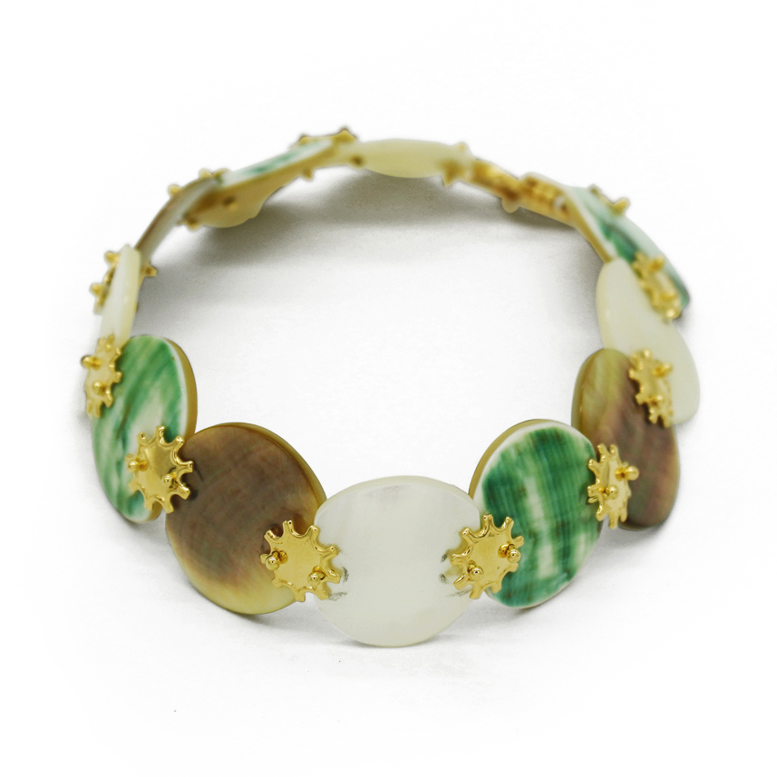 SUN MOTHER OF PEARL & SHELL BRACELET