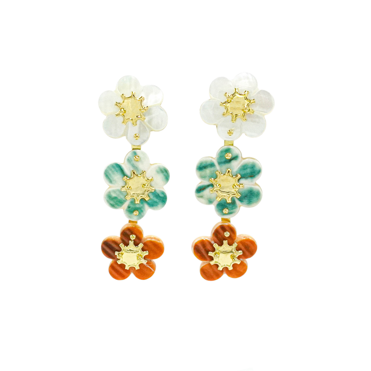 MULTI COLOUR FLOWER EARRINGS